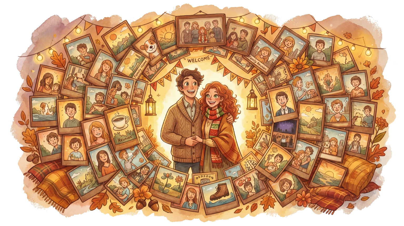 Reunion photo sharing illustration