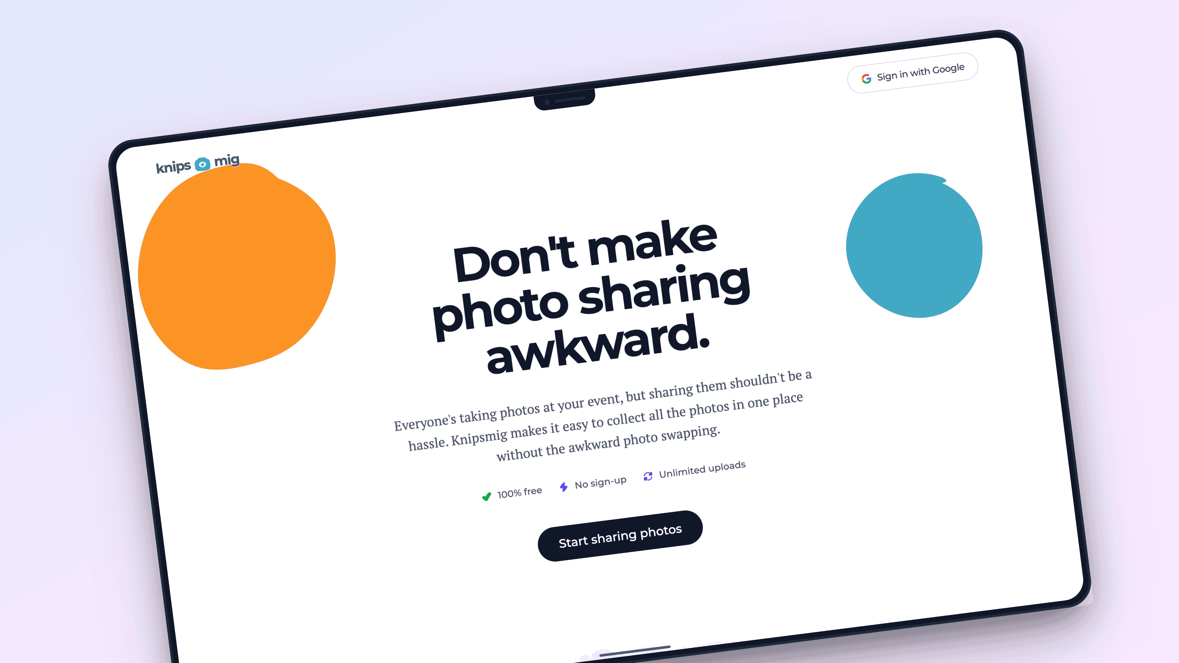 Knipsmig - Effortless event photo sharing, no app required