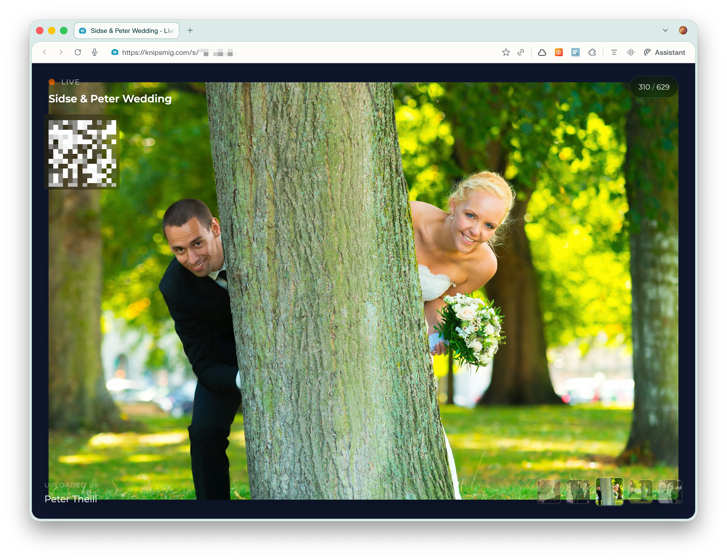 Showing the default slideshow